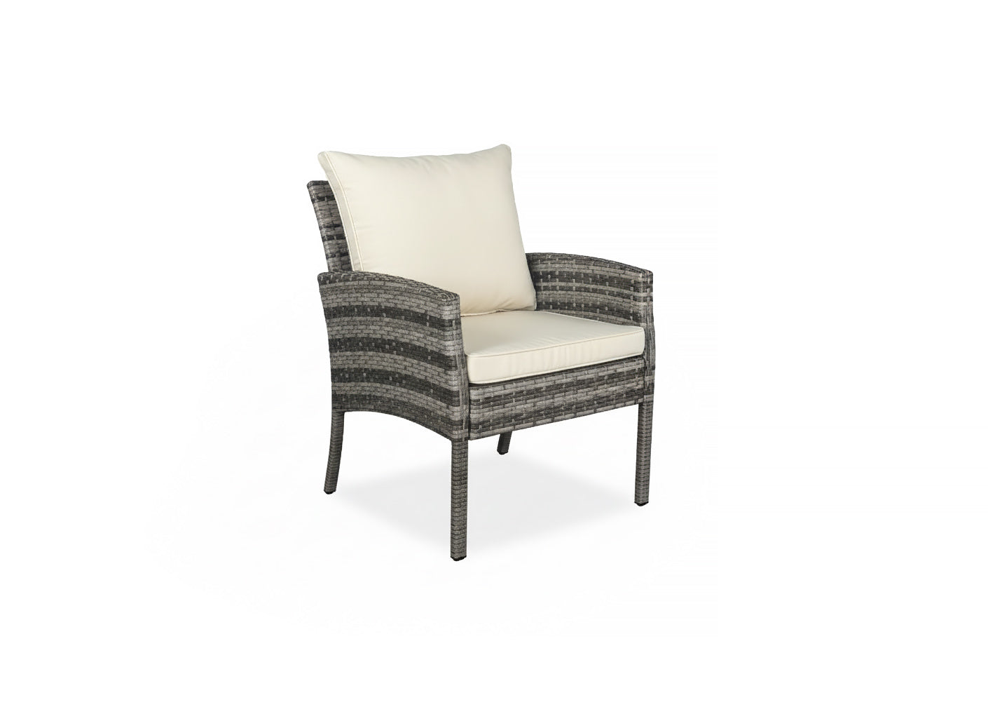 Sofá + 2 Cadeiras + Mesa + 2 Pufes em Rattan PE. Mobiliário de Jardim e Terraço