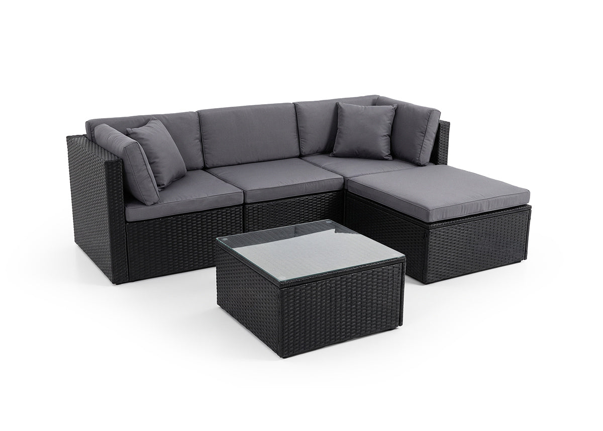 Sofa Chaise Longue Combo + Mesa de Ratan PE. Muebles de Jardin y Terraza