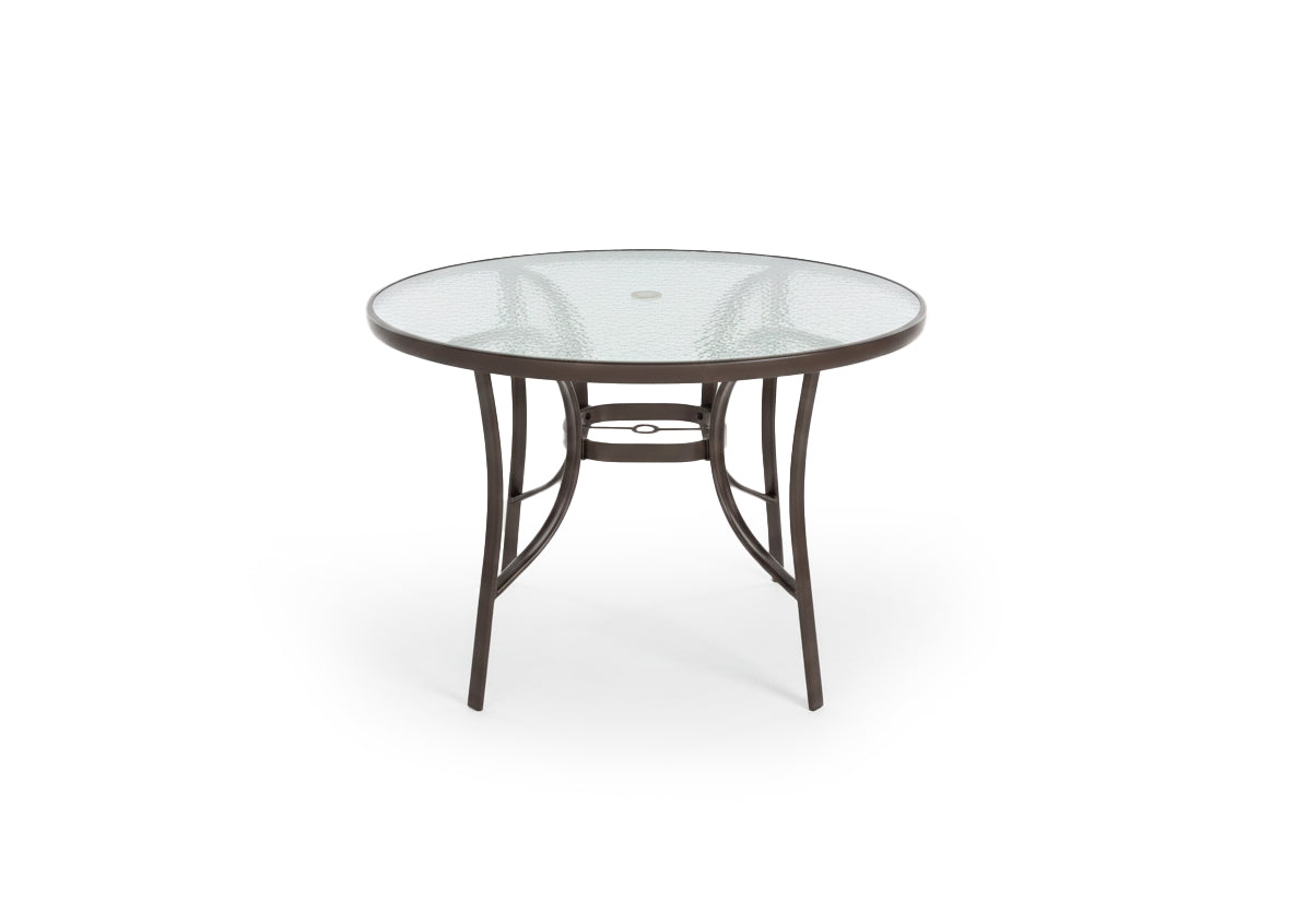 Mesa Redonda de Cristal Templado + 4 Sillas. Muebles de Jardin y Terraza