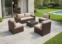 Conjunto de Exterior Modular Javis en Ratan PE. Muebles de Jardin y Terraza