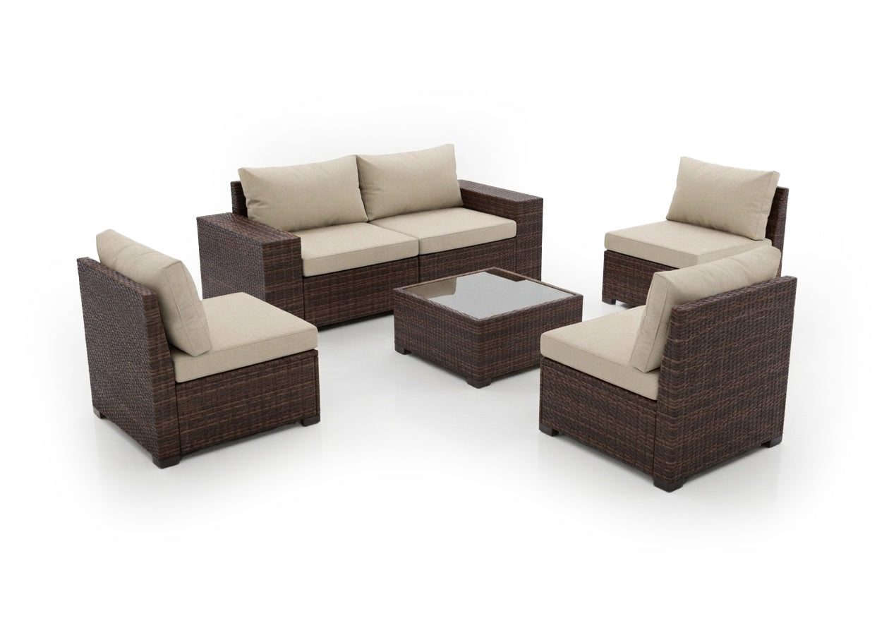 Sofa de Exterior Modular Javis en Ratan PE. Muebles de Jardin y Terraza