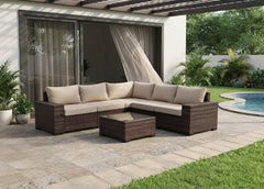 Sofa Rinconera Modular Javis en Ratan PE. Muebles de Jardin y Terraza