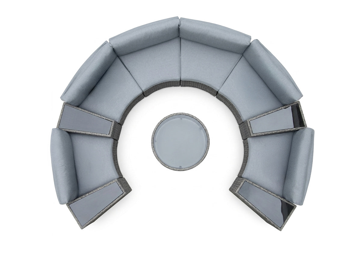 Conjunto de Terraza Modular Curvo Wicker. Muebles de Jardin y Terraza