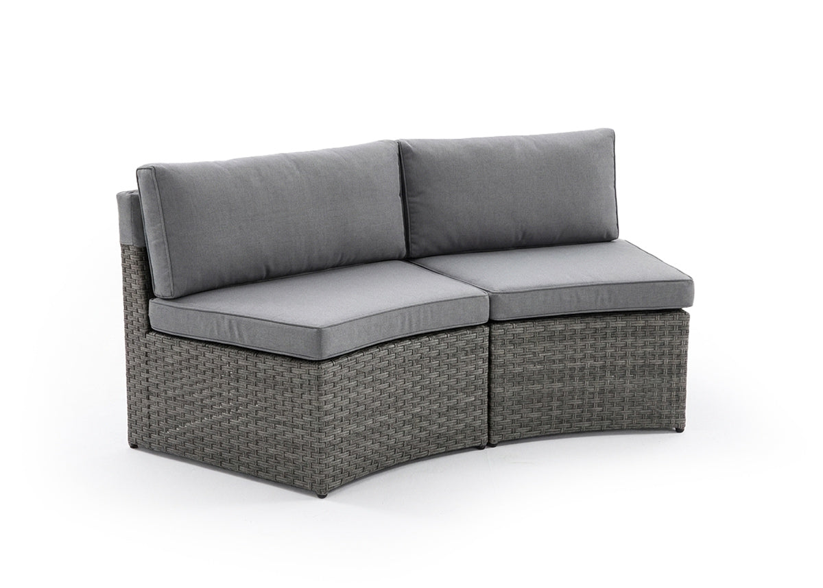 Conjunto de Terraza Modular Curvo Wicker. Muebles de Jardin y Terraza