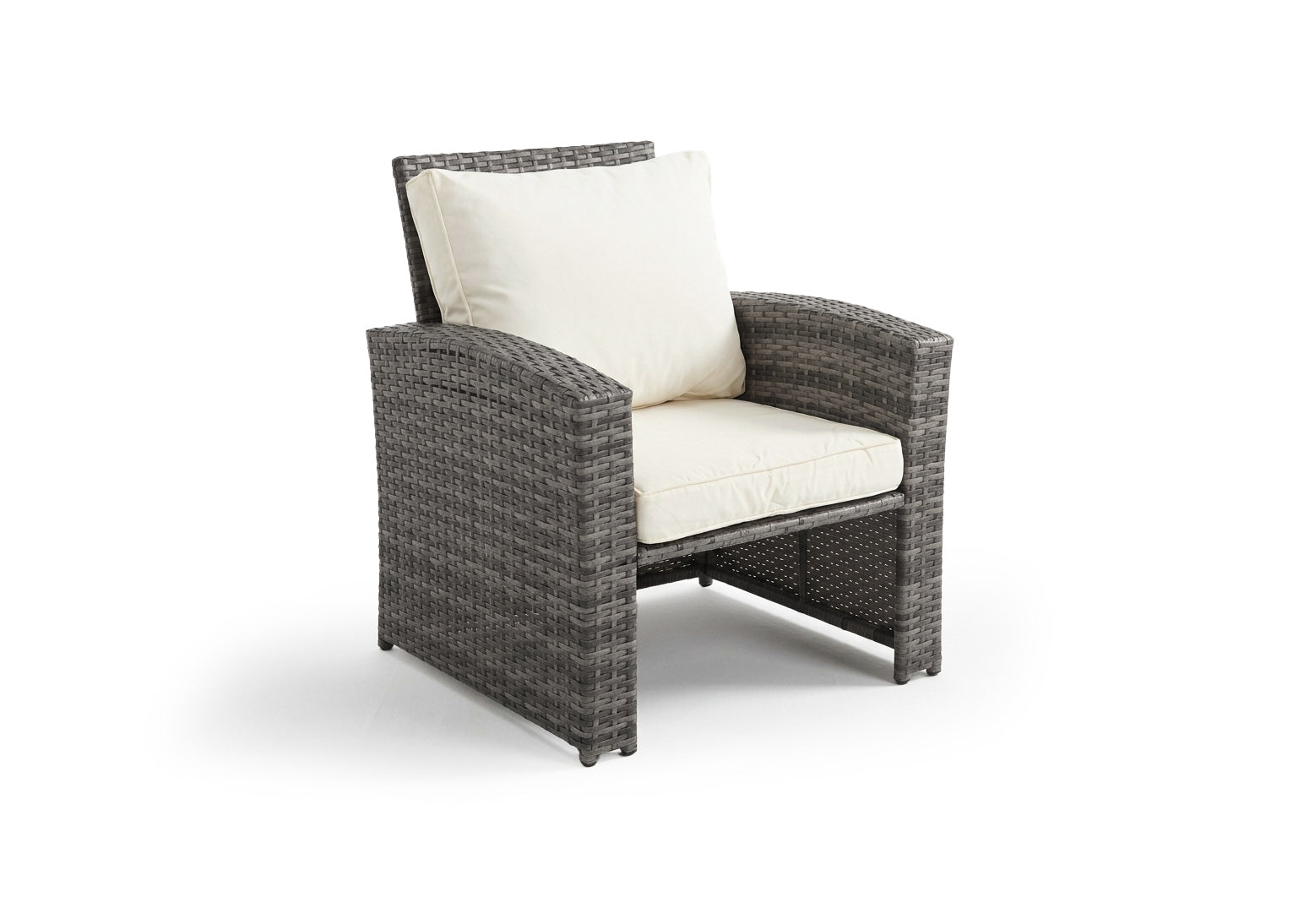 Sofa + 2 Sillones + 2 pufs + Mesa de Centro en Ratan PE. Muebles de Jardin y Terraza