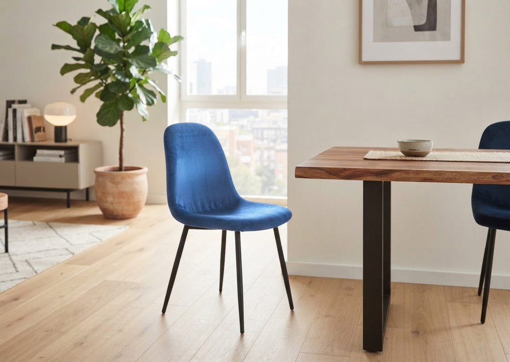 Silla de Comedor Riko en Terciopelo Azul