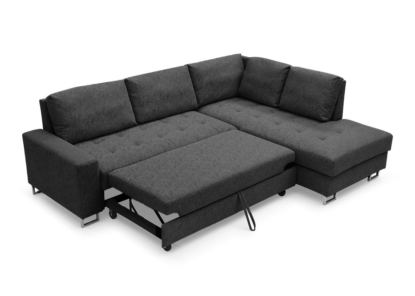 Sofa Cama Chaise Longue Febe 242cm. Rinconera, con Arcón