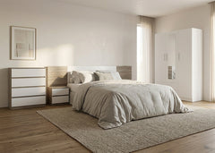 Dormitorio Completo: Armario + Comoda + 2 Mesitas de Noche + Cabecero