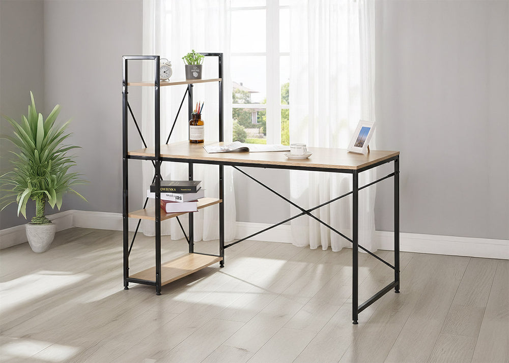 Escritorio Industrial con Estanteria Nancy 120cm