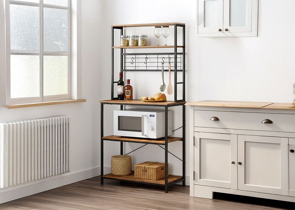 Estante de Cocina en Madera y Metal Nancy, Diseño Industrial