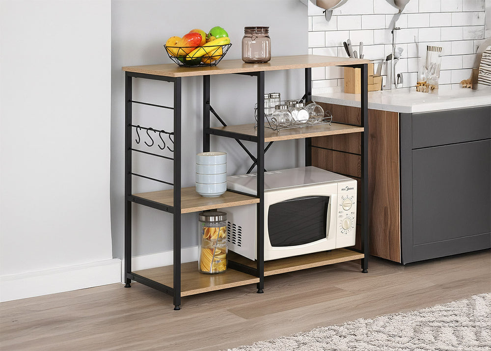 Estanteria de Cocina en Madera y Metal Nancy, Estilo Industrial