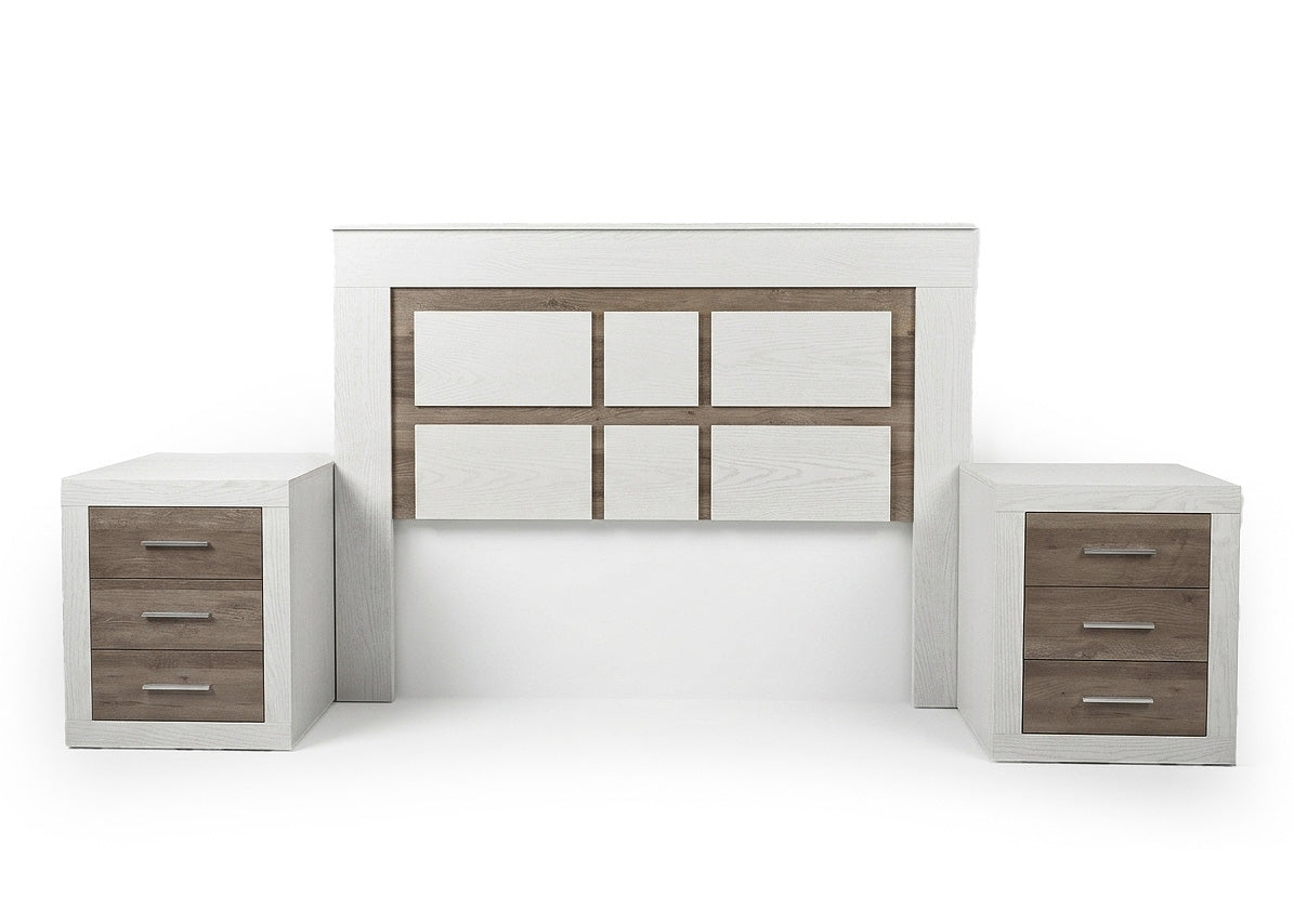 Tête de lit double Kiara + 2 tables de nuit