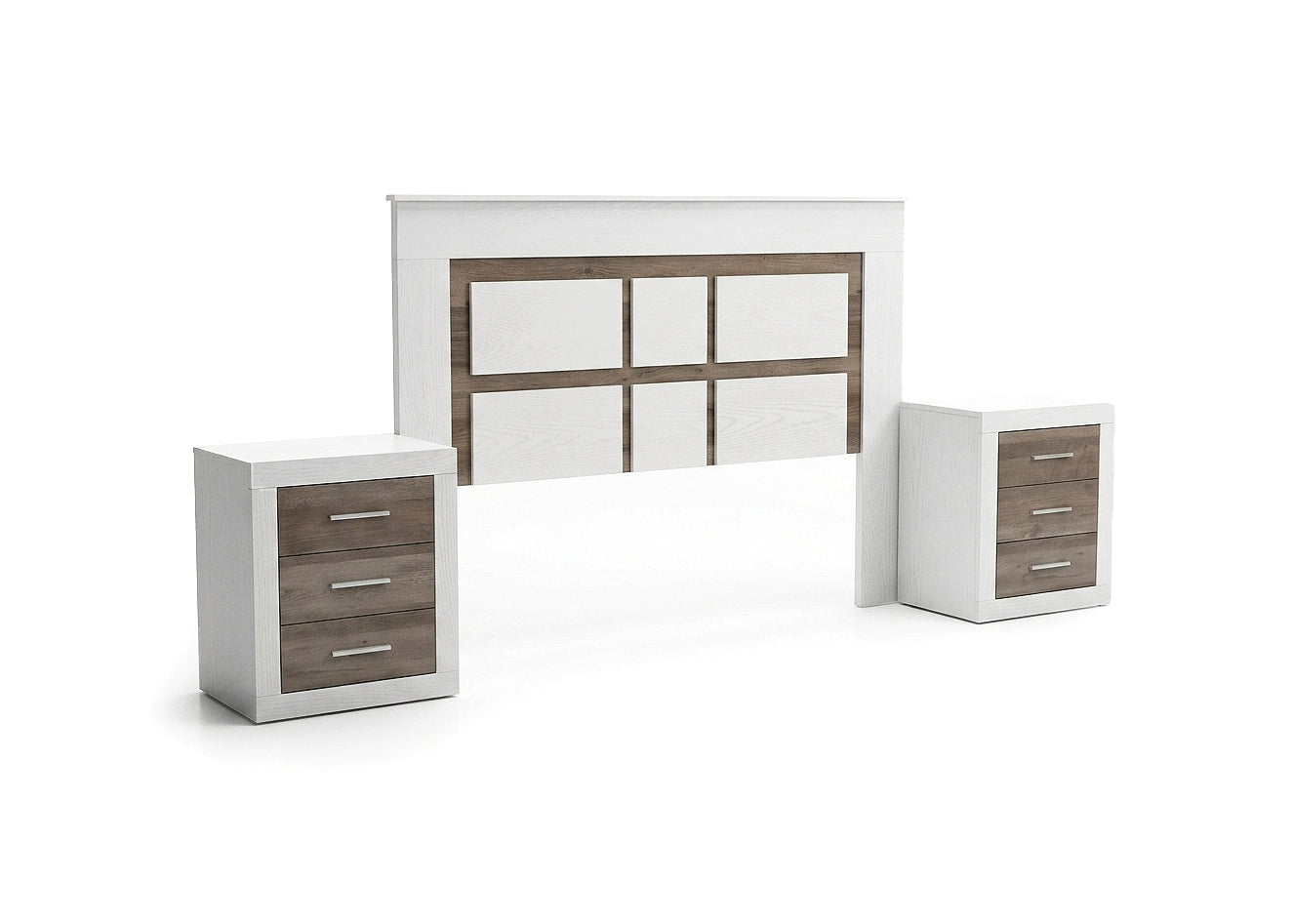 Tête de lit double Kiara + 2 tables de nuit