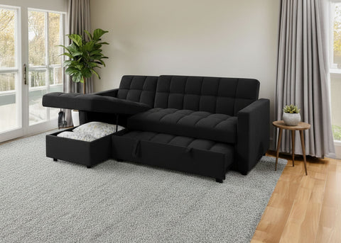 Sofa Cama Chaise Longue Kris 210cm Negro