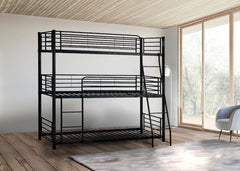 Lit superposé triple en métal 90 cm