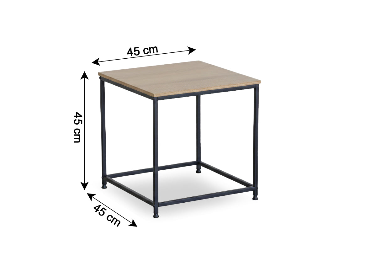 Mesita Auxiliar en Madera y Metal Nancy, Estilo Industrial