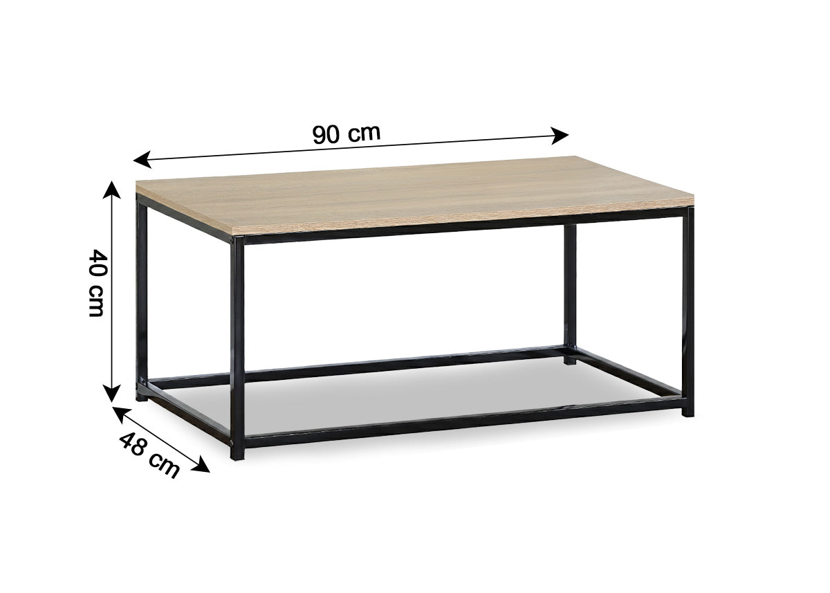 Mesa de Centro Nancy en Madera y Metal, Diseño Industrial