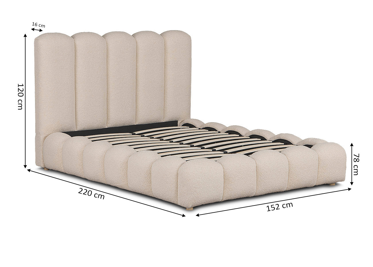 Cama Canape Abatible + Cabecero Teddy 135cm