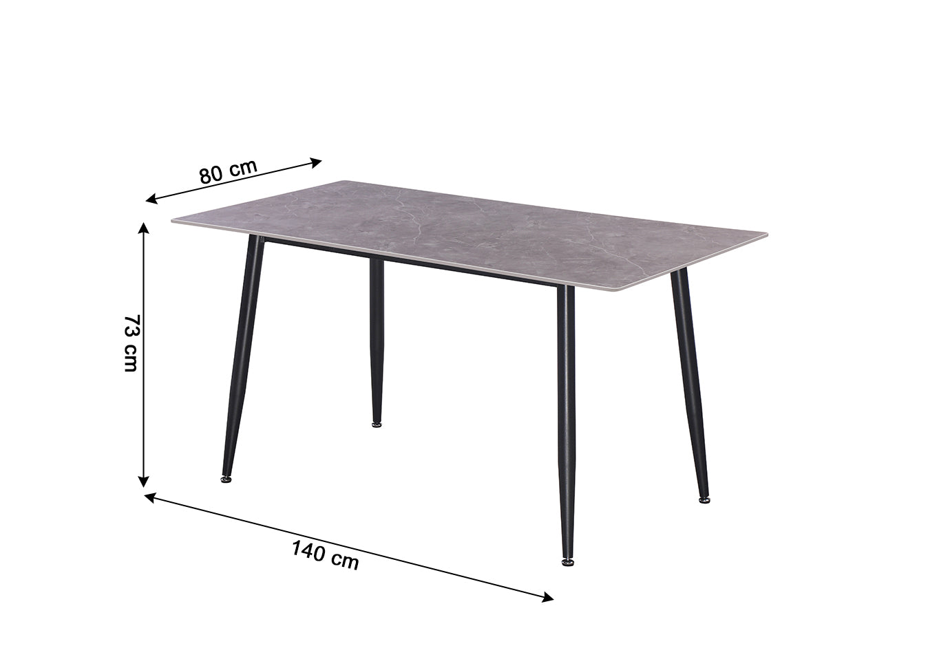Mesa de Comedor 140cm + 4 Sillas Polipiel