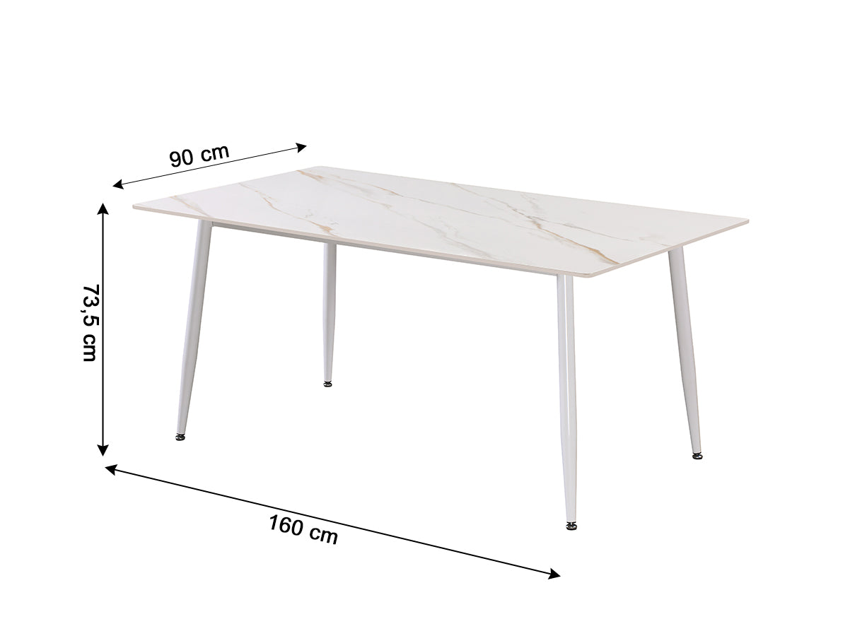 Mesa de Comedor 160cm + 4 Sillas Nordic