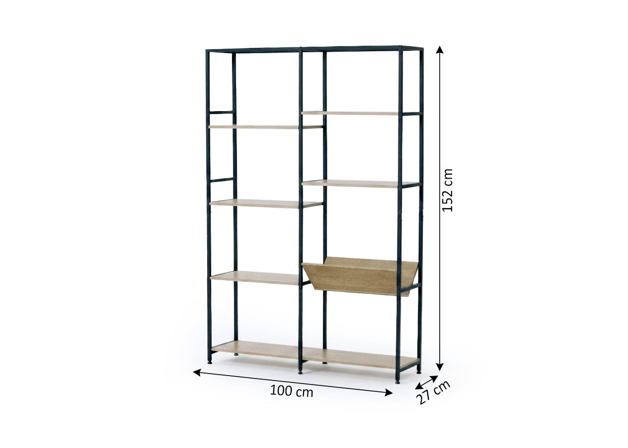 Estanteria Abierta con Revistero de Metal y Madera Nancy