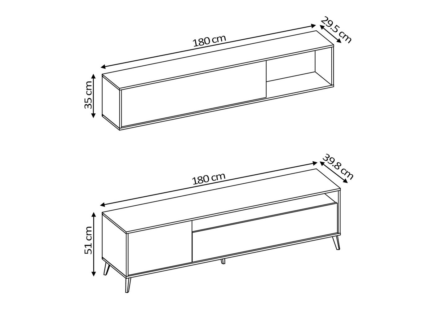 Conjunto Mueble de Salon Barcelona Grafito