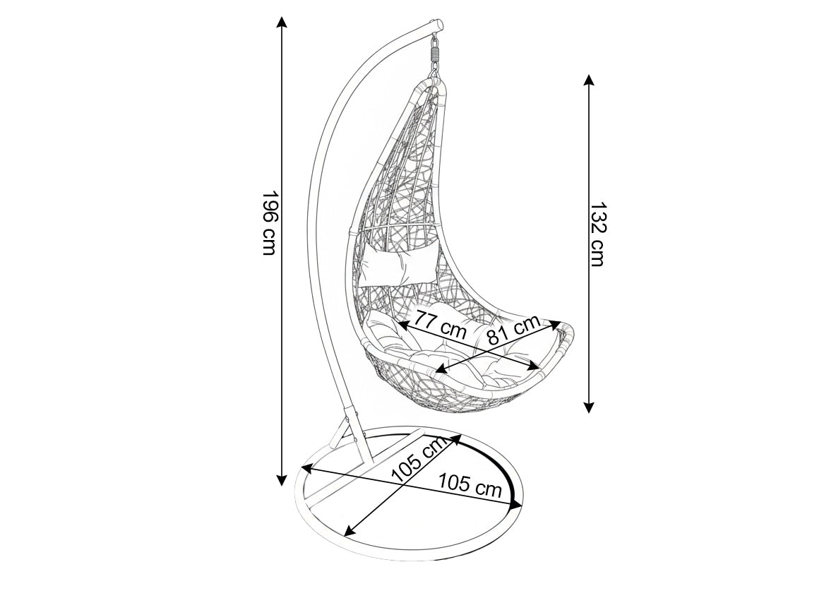 Silla Mecedora Colgante Gris. Muebles de Jardin y Terraza