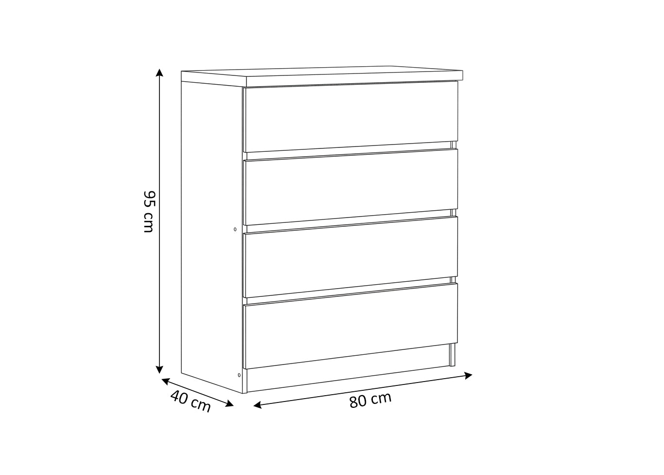 Comoda 4 Cajones CD 80cm