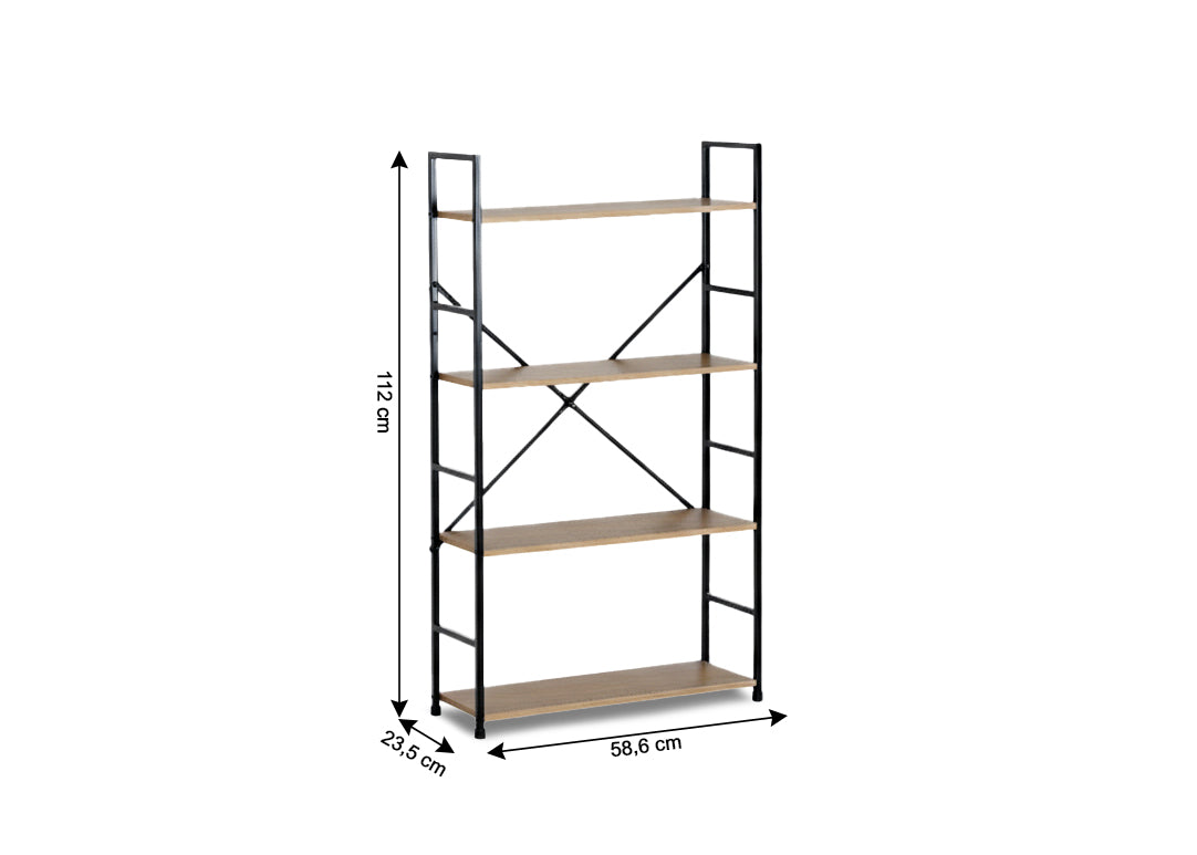 Estanteria Alta en Madera y Metal Nancy, Estilo Industrial