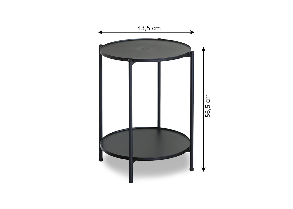 Mesa Auxiliar Redonda Nancy Diseño Industrial Negro