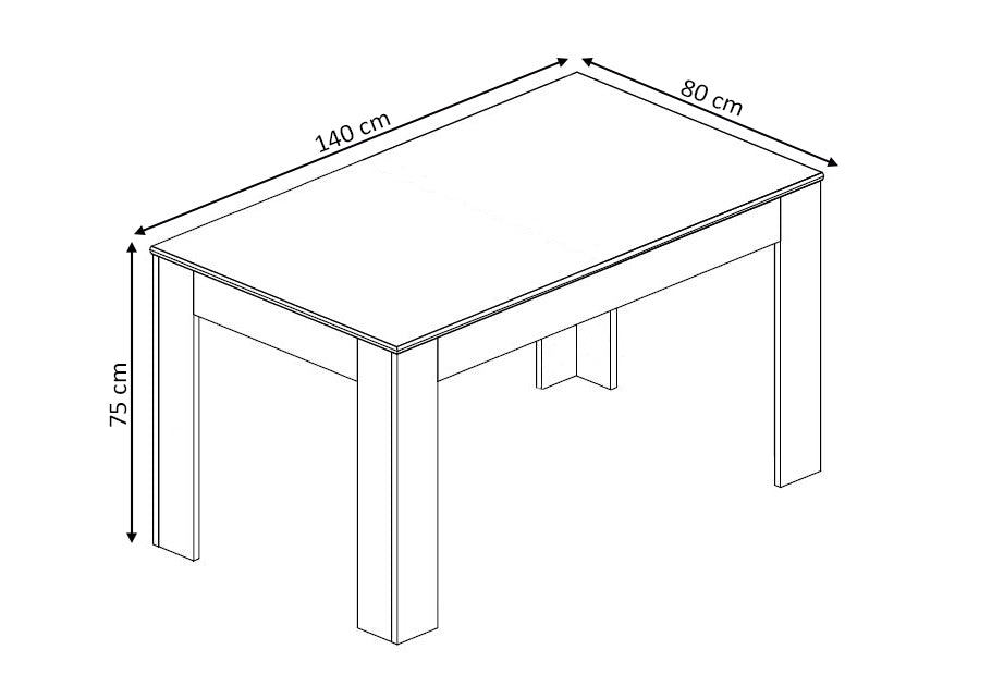 Table de salle à manger ou de cuisine rustique 140 cm