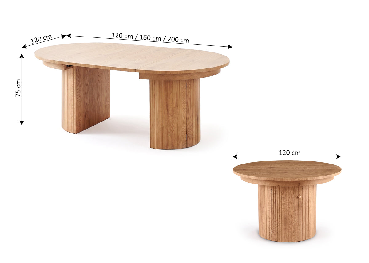 Mesa Redonda Extensible Cali 200cm. Comedor o Cocina