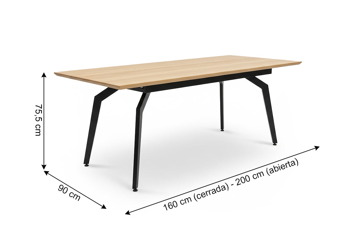 Pack Mesa HD Extensible + 4 Sillas Polipiel