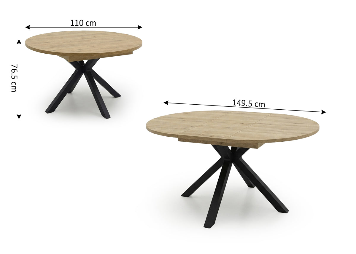 Mesa Redonda Extensible Dalia 150cm. Comedor o Cocina