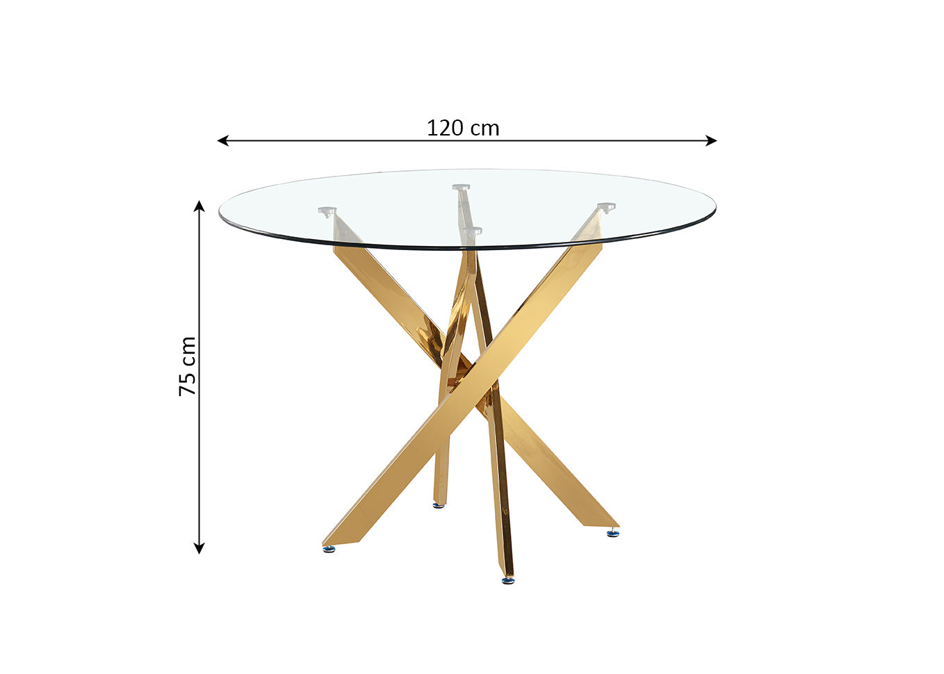 Mesa Redonda de Cristal Templado 120cm DT. Comedor o Cocina