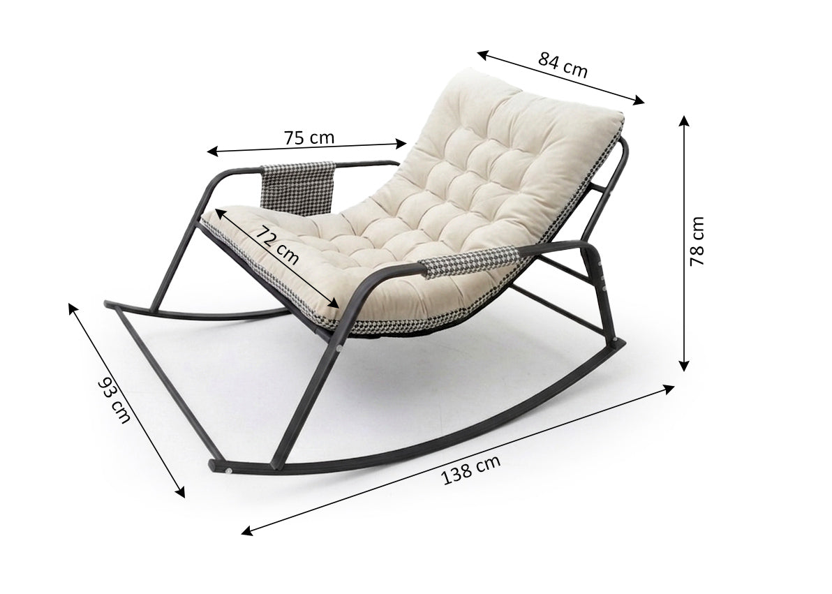 Silla Mecedora Tumbona Beige. Muebles de Dormitorio, Jardin o Terraza