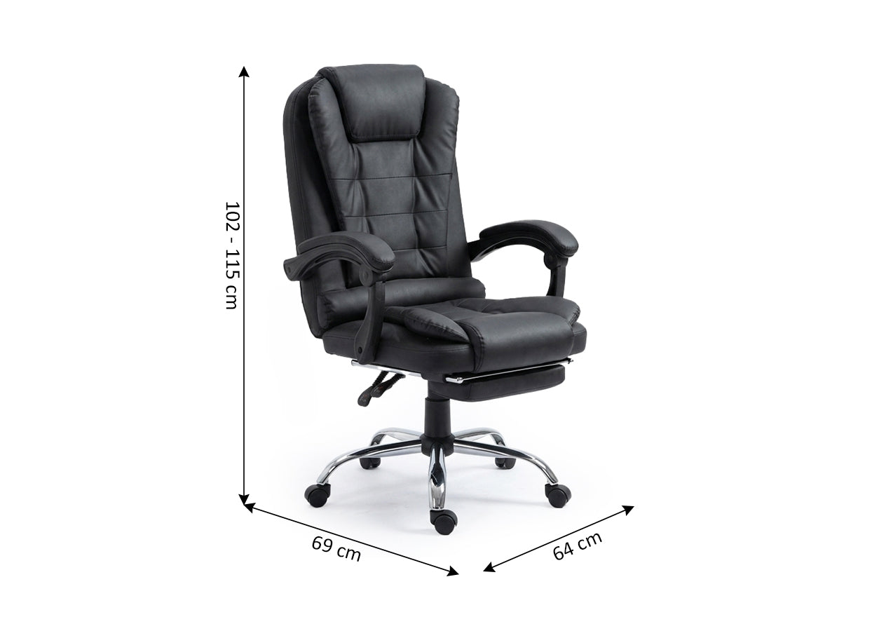 Silla de Oficina Ergonomica y Giratoria Manager. Reposapies + Regulable en altura