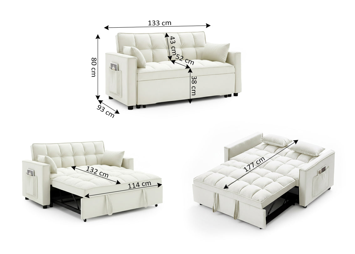 Sofa Cama de Matrimonio Hana 133cm