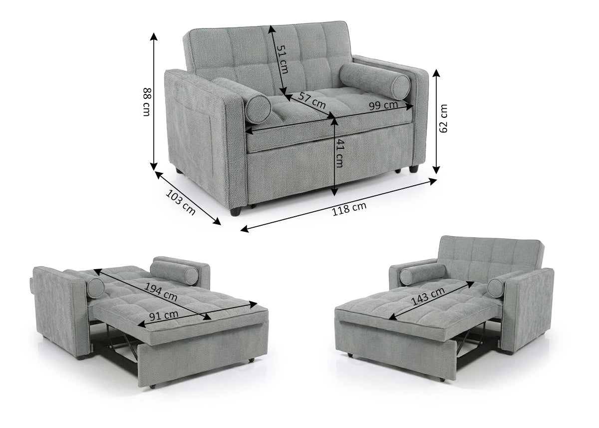 Sofa Cama Joan-xs Gris 118cm