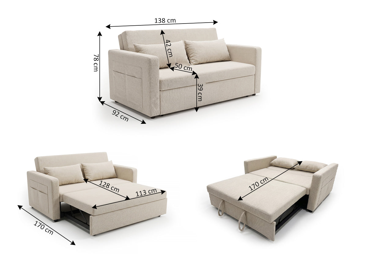 Sofa Cama de Matrimonio Jossy 138cm