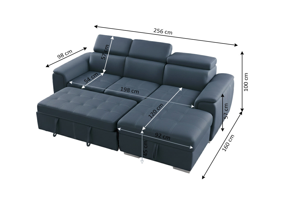 Sofa Cama Chaise Longue Clark 256cm
