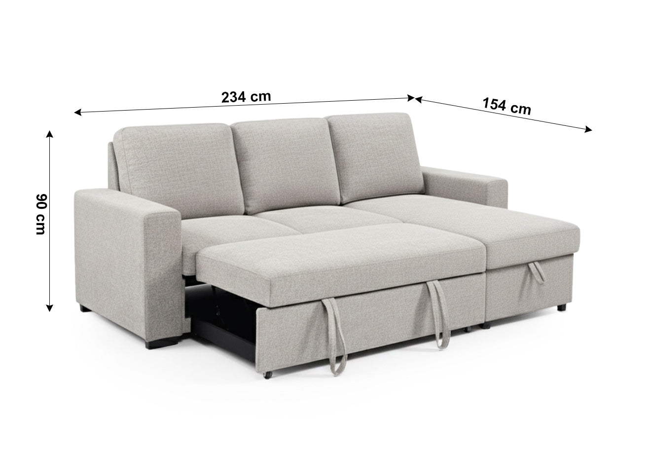 Sofa Cama Chaise Longue Luke 234cm