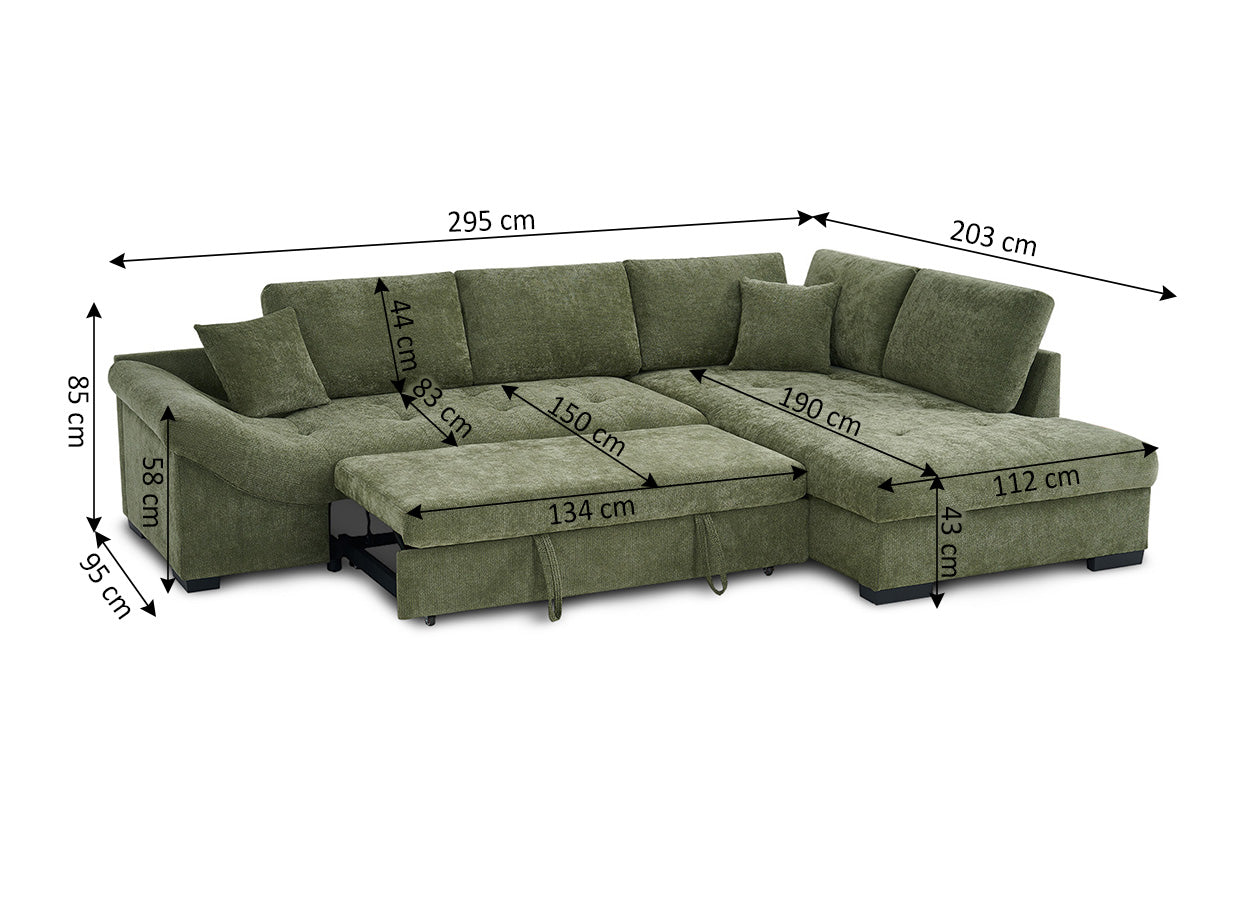 Sofá-Cama Chaise Longue Mirabelle XXXcm