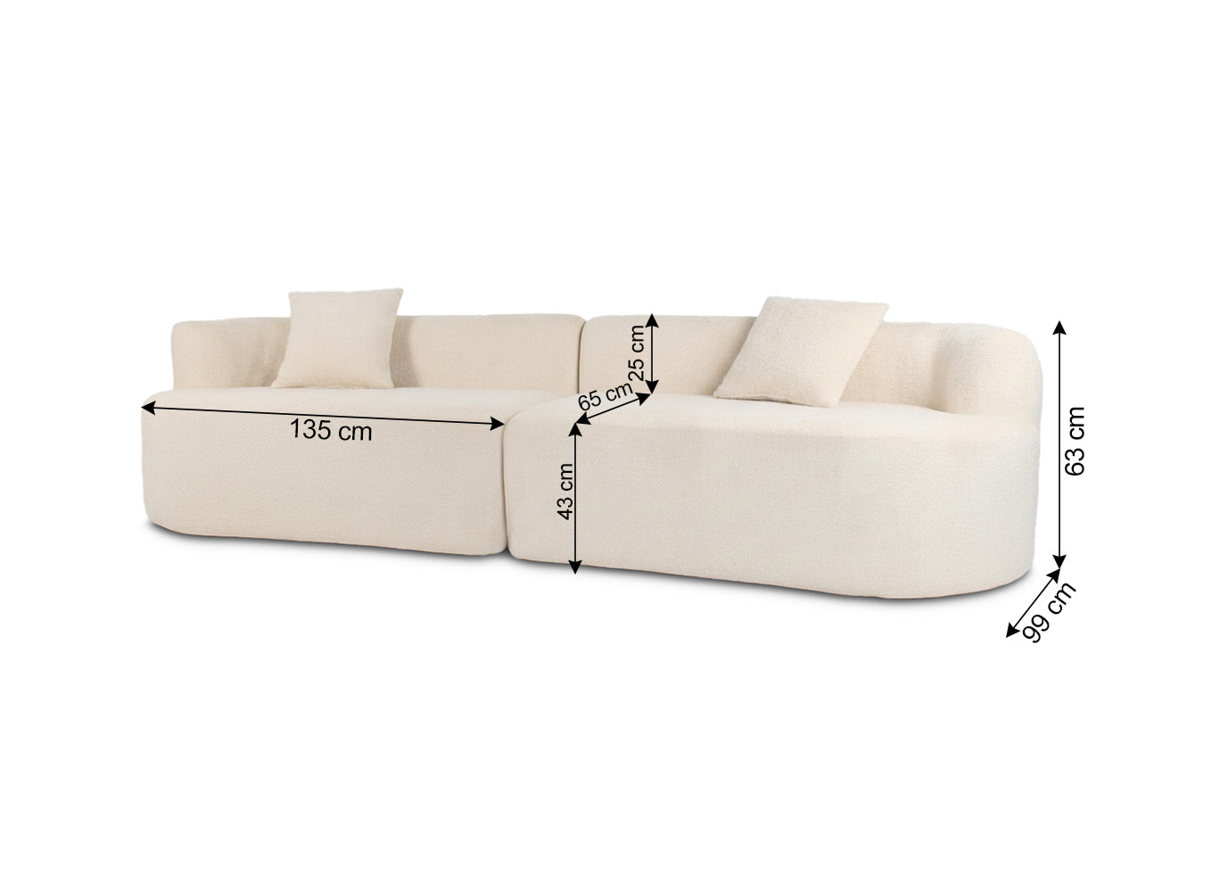 Sofa Modular Fire 135cm