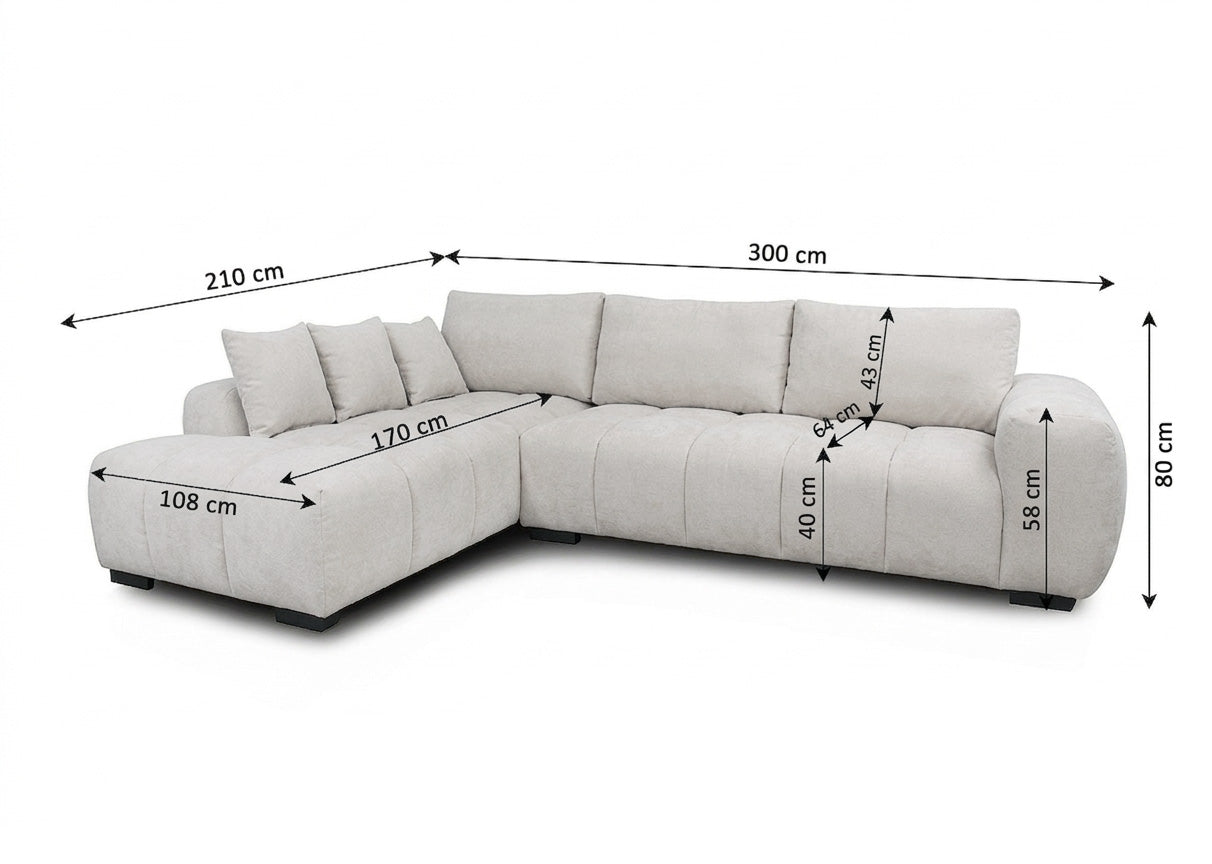 Sofa Chaise Longue Executive G-Gold 300cm