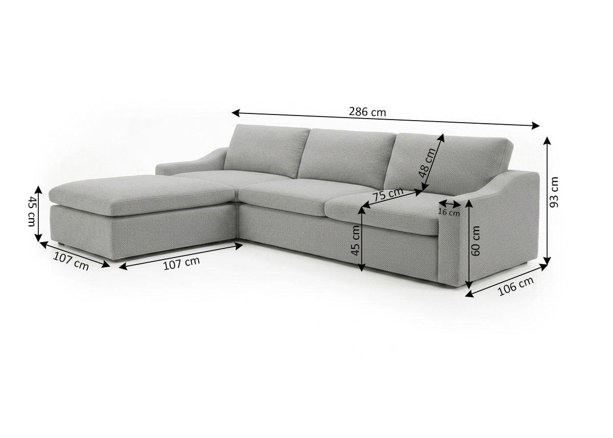 Mega Sofa Modular Lindo + Puff 286cm