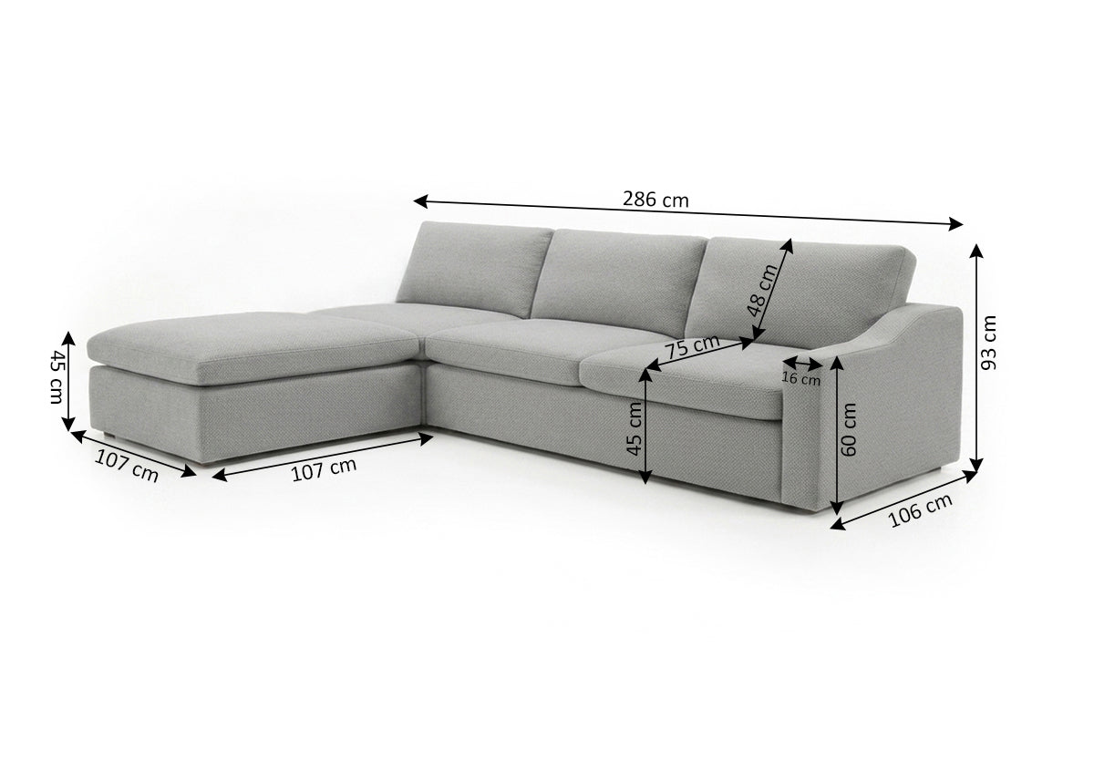 Mega Sofa Modular Lindo + Puff 286cm
