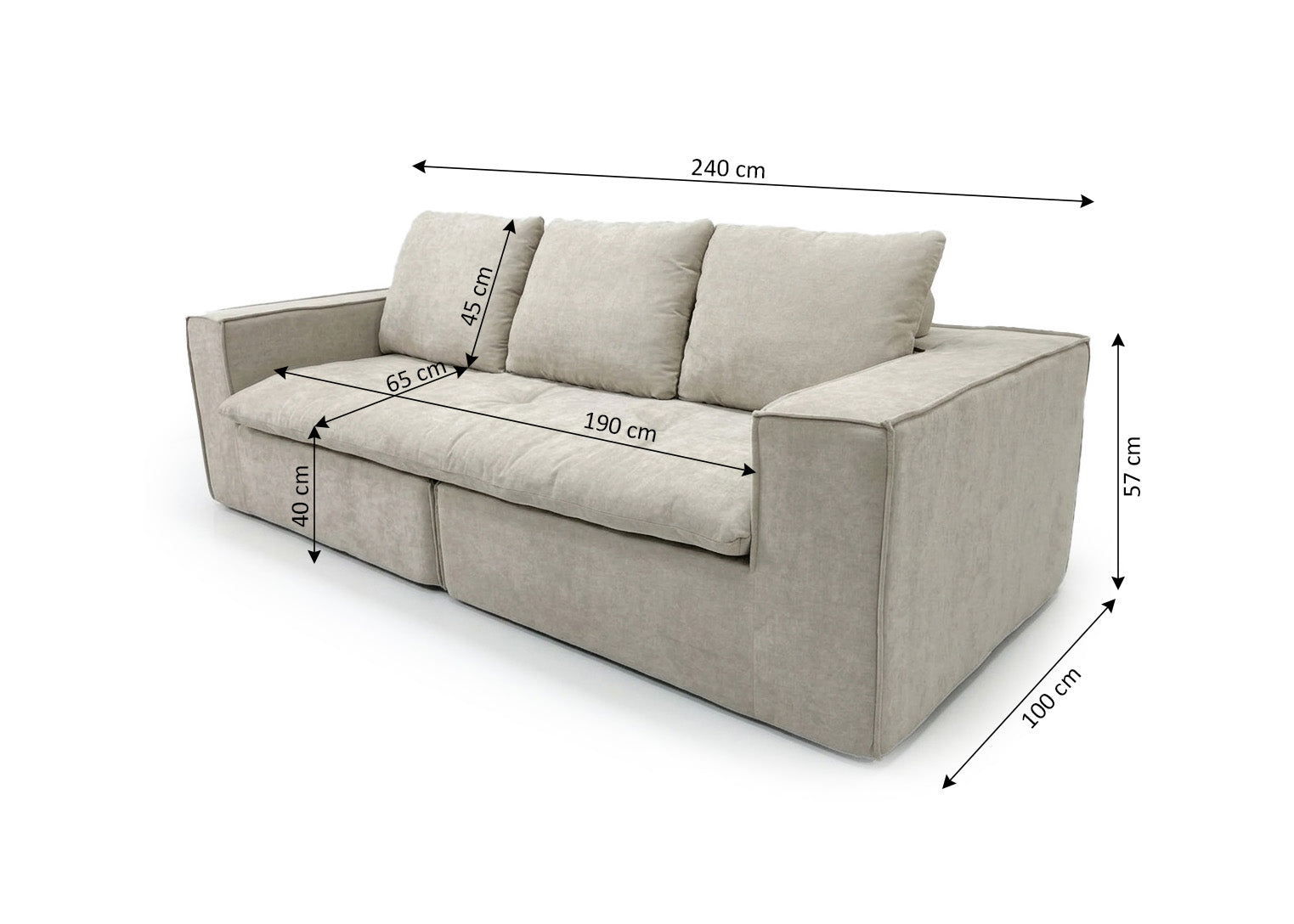 Sofa Modular 3 Plazas Miri 240cm