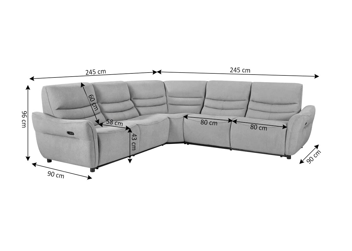 Sofa Rinconera Reclinable Modular Electrico Kristen