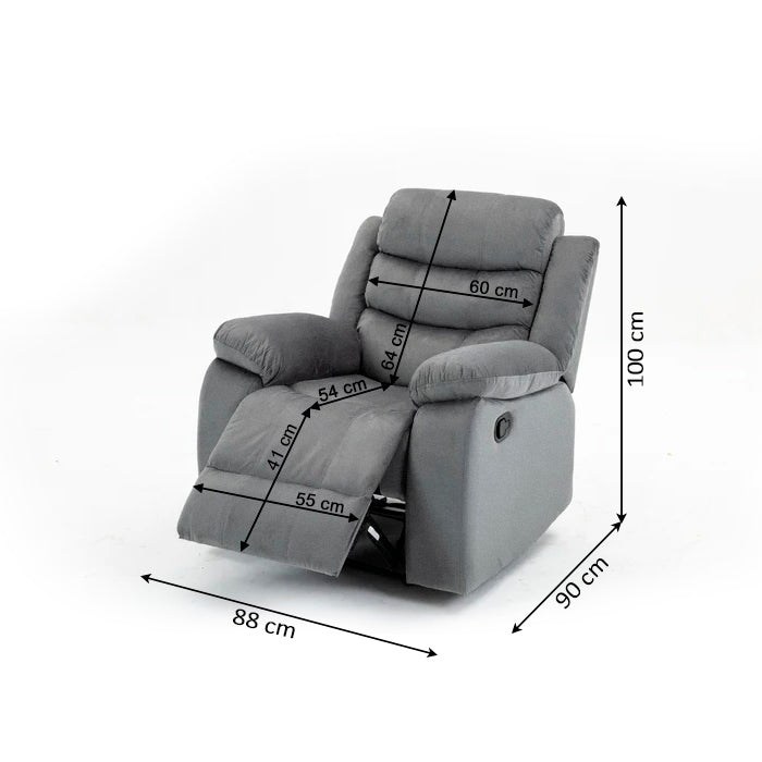 Houston Fauteuil Inclinable Manuel 1 Place Gris